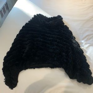 Black fur poncho